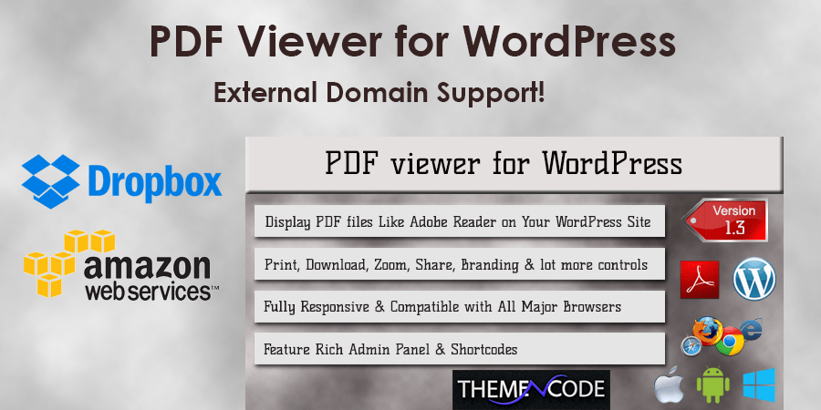 external domain support of PDF Viewer for wordpress