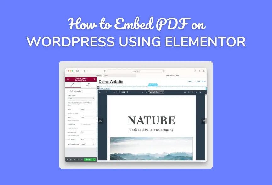 How to Embed PDF using Elementor Page Builder?