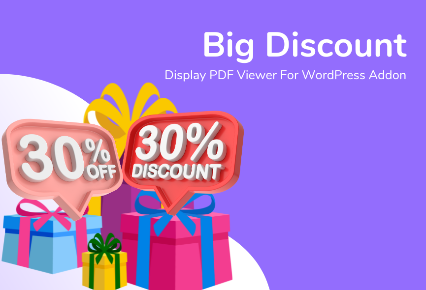 Big Discount on Display PDF viewer for WordPress Addon