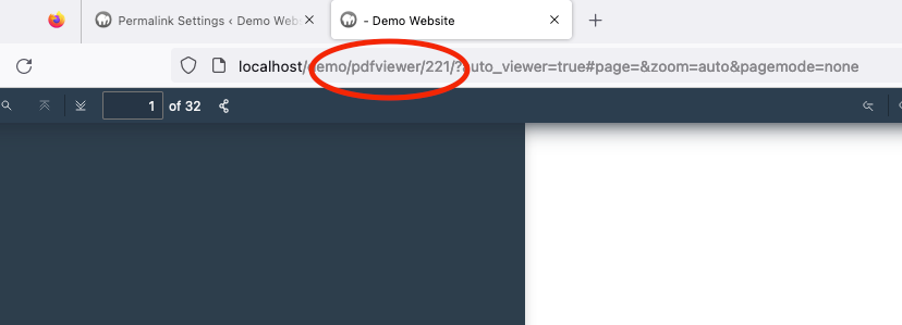 default slug of PDF viewer for WordPress