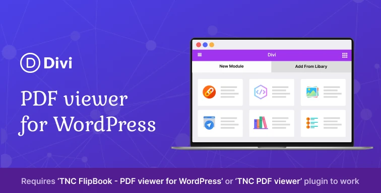 Divi - TNC FlipBook - PDF viewer for WordPress Addon