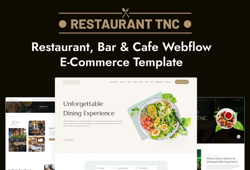 Restaurant TNC – Restaurant Webflow Template (With Video)