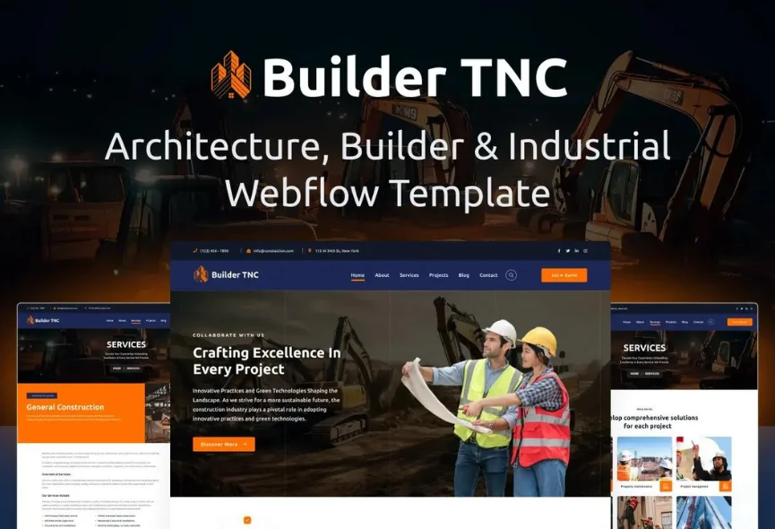 New Webflow Construction Template – Builder TNC