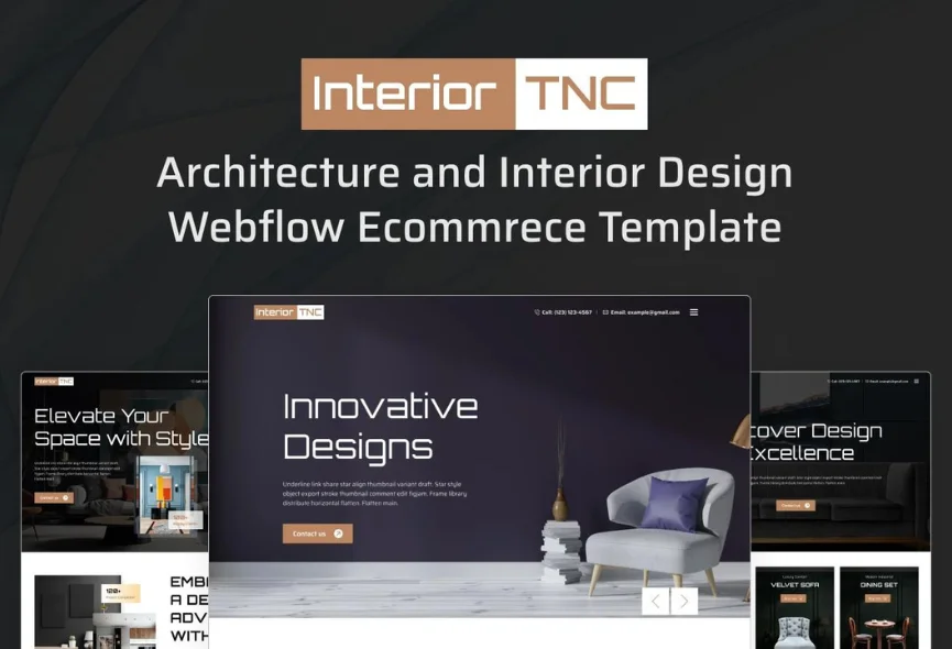 Interior eCommerce TNC. Best webflow interior design template
