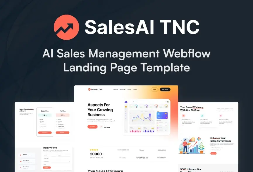 SalesAi TNC – New Webflow SaaS Template
